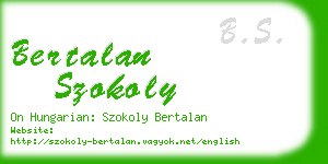 bertalan szokoly business card